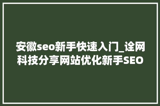 安徽seo新手快速入门_诠网科技分享网站优化新手SEO入门教程 安徽seo新手快速入门_诠网科技分享网站优化新手SEO入门教程 网站建设公司