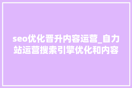 seo优化晋升内容运营_自力站运营搜索引擎优化和内容优化有什么差异 seo优化晋升内容运营_自力站运营搜索引擎优化和内容优化有什么差异 搜狗SEO