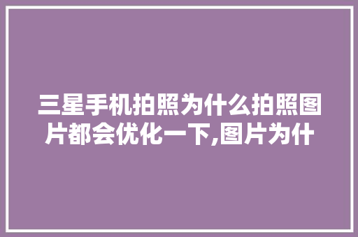 三星手机拍照为什么拍照图片都会优化一下,图片为什么要优化呢。 三星手机拍照为什么拍照图片都会优化一下,图片为什么要优化呢。 SEO关键词