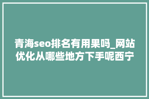 青海seo排名有用果吗_网站优化从哪些地方下手呢西宁 青海seo排名有用果吗_网站优化从哪些地方下手呢西宁 百度SEO