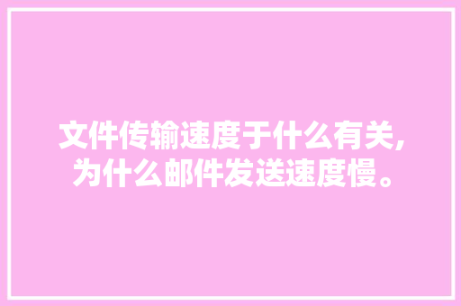 文件传输速度于什么有关,为什么邮件发送速度慢。 文件传输速度于什么有关,为什么邮件发送速度慢。 百度SEO