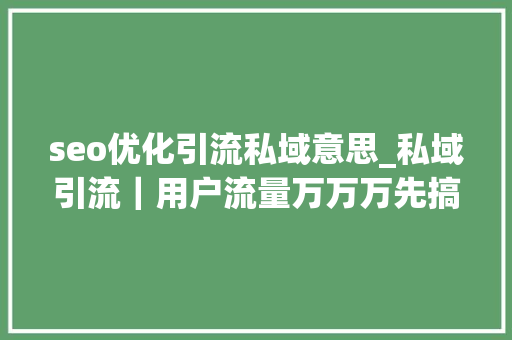 seo优化引流私域意思_私域引流｜用户流量万万万先搞它个一百万 seo优化引流私域意思_私域引流｜用户流量万万万先搞它个一百万 网站建设公司