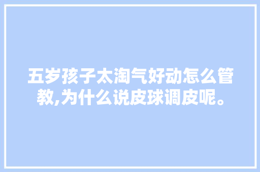 五岁孩子太淘气好动怎么管教,为什么说皮球调皮呢。 五岁孩子太淘气好动怎么管教,为什么说皮球调皮呢。 必应SEO