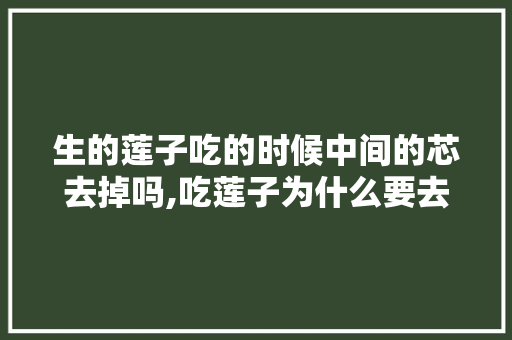 生的莲子吃的时候中间的芯去掉吗,吃莲子为什么要去芯子呢。 生的莲子吃的时候中间的芯去掉吗,吃莲子为什么要去芯子呢。 SEO关键词