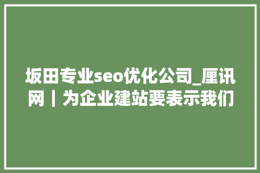 坂田专业seo优化公司_厘讯网｜为企业建站要表示我们的专业性 坂田专业seo优化公司_厘讯网｜为企业建站要表示我们的专业性 SEO关键词