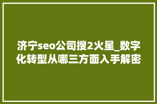 济宁seo公司搜2火星_数字化转型从哪三方面入手解密SEO运营专家的成功之道 济宁seo公司搜2火星_数字化转型从哪三方面入手解密SEO运营专家的成功之道 必应SEO