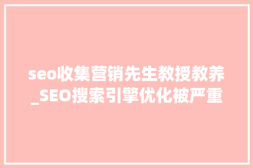 seo收集营销先生教授教养_SEO搜索引擎优化被严重低估收集营销核心技能 seo收集营销先生教授教养_SEO搜索引擎优化被严重低估收集营销核心技能 百度SEO