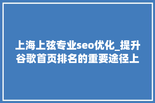 上海上弦专业seo优化_提升谷歌首页排名的重要途径上海上弦帮你快速实现谷歌SEO优化 上海上弦专业seo优化_提升谷歌首页排名的重要途径上海上弦帮你快速实现谷歌SEO优化 百度SEO