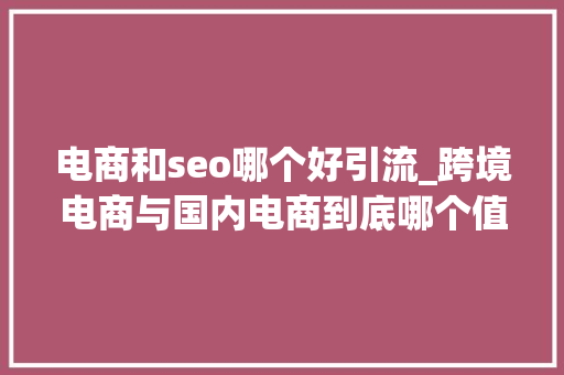 电商和seo哪个好引流_跨境电商与国内电商到底哪个值得做 电商和seo哪个好引流_跨境电商与国内电商到底哪个值得做 网站建设公司