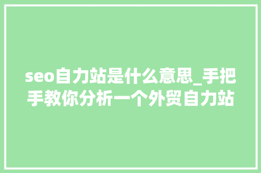 seo自力站是什么意思_手把手教你分析一个外贸自力站 seo自力站是什么意思_手把手教你分析一个外贸自力站 百度SEO