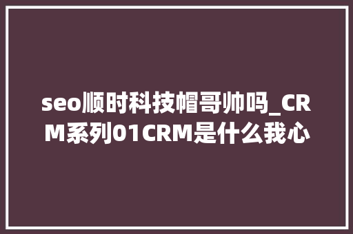 seo顺时科技帽哥帅吗_CRM系列01CRM是什么我心中理想的CRM形态 seo顺时科技帽哥帅吗_CRM系列01CRM是什么我心中理想的CRM形态 神马SEO