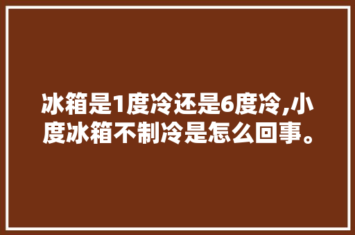 冰箱是1度冷还是6度冷,小度冰箱不制冷是怎么回事。 冰箱是1度冷还是6度冷,小度冰箱不制冷是怎么回事。 神马SEO