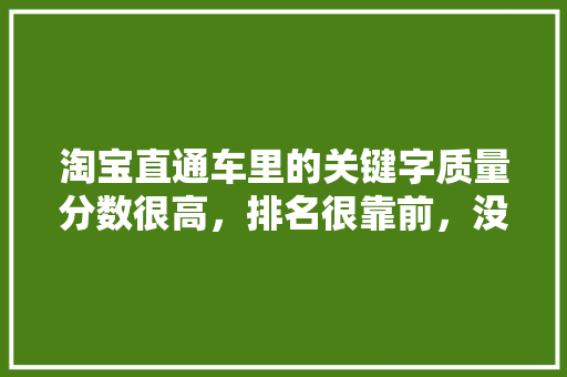 淘宝直通车里的关键字质量分数很高，排名很靠前，没有展现量是怎么回事,关键词没有排名的原因。 淘宝直通车里的关键字质量分数很高，排名很靠前，没有展现量是怎么回事,关键词没有排名的原因。 搜狗SEO