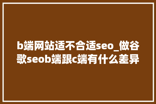 b端网站适不合适seo_做谷歌seob端跟c端有什么差异吗 b端网站适不合适seo_做谷歌seob端跟c端有什么差异吗 网站建设公司