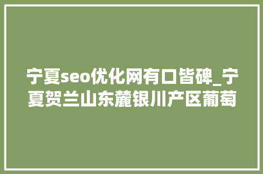 宁夏seo优化网有口皆碑_宁夏贺兰山东麓银川产区葡萄酒京东自营专区正式上线 宁夏seo优化网有口皆碑_宁夏贺兰山东麓银川产区葡萄酒京东自营专区正式上线 神马SEO