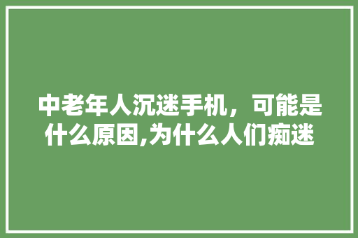 中老年人沉迷手机，可能是什么原因,为什么人们痴迷拼多多呢。 中老年人沉迷手机，可能是什么原因,为什么人们痴迷拼多多呢。 百度SEO