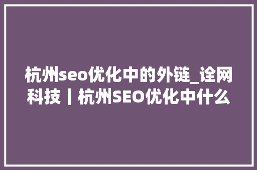 杭州seo优化中的外链_诠网科技｜杭州SEO优化中什么样的外链算高质量外链 杭州seo优化中的外链_诠网科技｜杭州SEO优化中什么样的外链算高质量外链 百度SEO