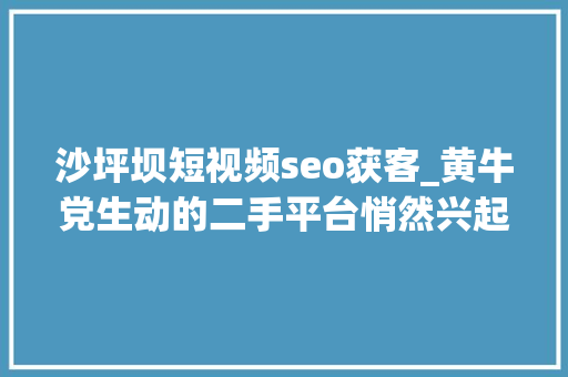 沙坪坝短视频seo获客_黄牛党生动的二手平台悄然兴起 票务市场若何规范 沙坪坝短视频seo获客_黄牛党生动的二手平台悄然兴起 票务市场若何规范 网站建设公司