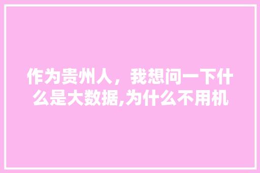 作为贵州人，我想问一下什么是大数据,为什么不用机器人枸杞呢。 作为贵州人，我想问一下什么是大数据,为什么不用机器人枸杞呢。 SEO关键词