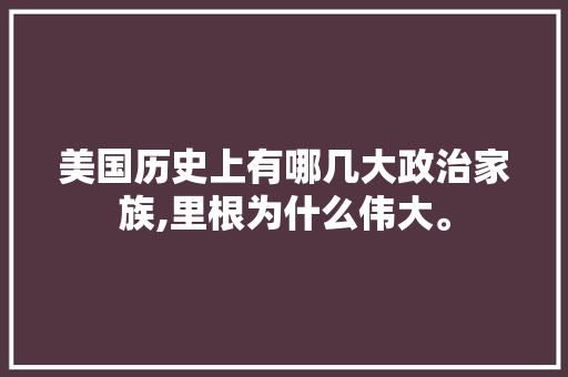 美国历史上有哪几大政治家族,里根为什么伟大。 美国历史上有哪几大政治家族,里根为什么伟大。 SEO关键词