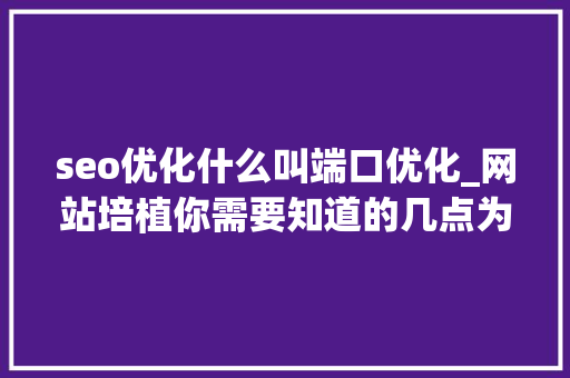 seo优化什么叫端口优化_网站培植你需要知道的几点为何选择培植响应式网站 seo优化什么叫端口优化_网站培植你需要知道的几点为何选择培植响应式网站 搜狗SEO
