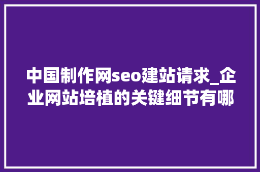 中国制作网seo建站请求_企业网站培植的关键细节有哪些 中国制作网seo建站请求_企业网站培植的关键细节有哪些 百度SEO