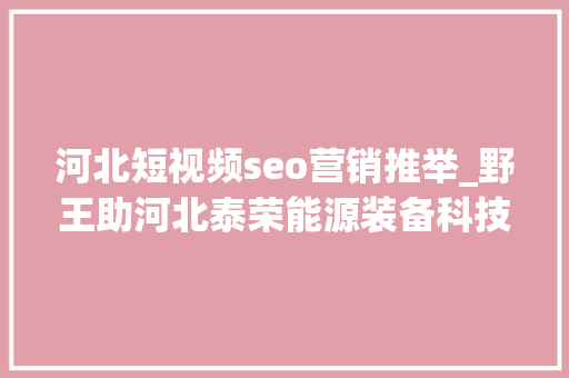 河北短视频seo营销推举_野王助河北泰荣能源装备科技有限公司精准营销 河北短视频seo营销推举_野王助河北泰荣能源装备科技有限公司精准营销 神马SEO