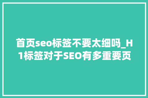 首页seo标签不要太细吗_H1标签对于SEO有多重要页面要不要用H1标签呢 首页seo标签不要太细吗_H1标签对于SEO有多重要页面要不要用H1标签呢 网站建设公司