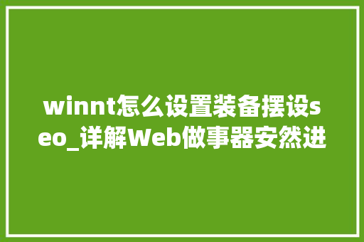winnt怎么设置装备摆设seo_详解Web做事器安然进击及防护机制 winnt怎么设置装备摆设seo_详解Web做事器安然进击及防护机制 必应SEO