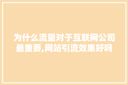 为什么流量对于互联网公司最重要,网站引流效果好吗。 为什么流量对于互联网公司最重要,网站引流效果好吗。 搜狗SEO