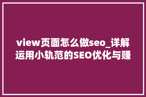 view页面怎么做seo_详解运用小轨范的SEO优化与赚钱技巧 view页面怎么做seo_详解运用小轨范的SEO优化与赚钱技巧 网站建设公司