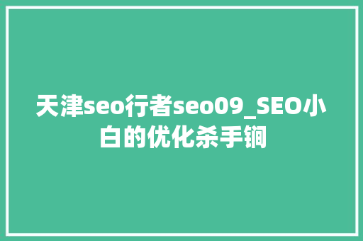 天津seo行者seo09_SEO小白的优化杀手锏 天津seo行者seo09_SEO小白的优化杀手锏 SEO关键词