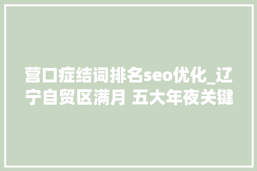 营口症结词排名seo优化_辽宁自贸区满月 五大年夜关键词点睛营口片区答卷 营口症结词排名seo优化_辽宁自贸区满月 五大年夜关键词点睛营口片区答卷 百度SEO