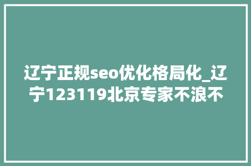 辽宁正规seo优化格局化_辽宁123119北京专家不浪不是辽宁 辽宁正规seo优化格局化_辽宁123119北京专家不浪不是辽宁 SEO关键词