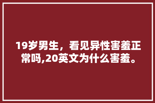 19岁男生，看见异性害羞正常吗,20英文为什么害羞。 19岁男生，看见异性害羞正常吗,20英文为什么害羞。 SEO关键词