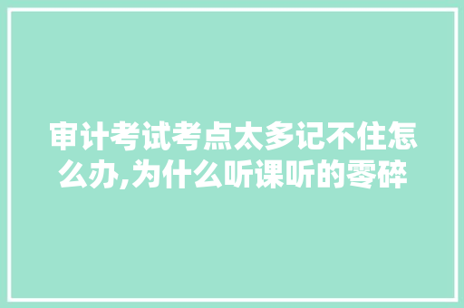审计考试考点太多记不住怎么办,为什么听课听的零碎了。 审计考试考点太多记不住怎么办,为什么听课听的零碎了。 必应SEO
