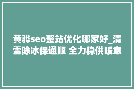 黄骅seo整站优化哪家好_清雪除冰保通顺 全力稳供暖意浓 黄骅seo整站优化哪家好_清雪除冰保通顺 全力稳供暖意浓 网站建设公司