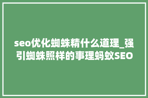 seo优化蜘蛛精什么道理_强引蜘蛛照样的事理蚂蚁SEO seo优化蜘蛛精什么道理_强引蜘蛛照样的事理蚂蚁SEO SEO关键词