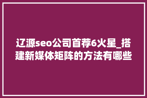 辽源seo公司首荐6火星_搭建新媒体矩阵的方法有哪些一键分发平台有哪些 辽源seo公司首荐6火星_搭建新媒体矩阵的方法有哪些一键分发平台有哪些 百度SEO