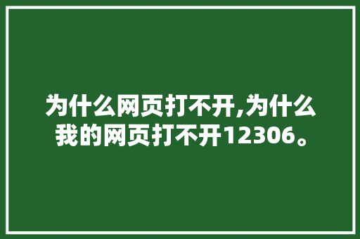 为什么网页打不开,为什么我的网页打不开12306。 为什么网页打不开,为什么我的网页打不开12306。 百度SEO