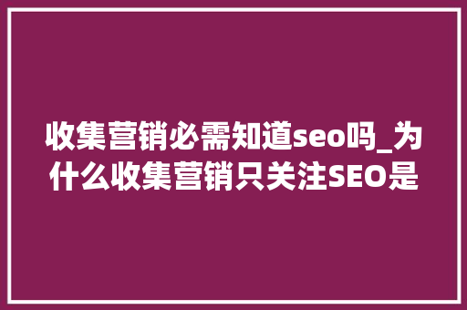 收集营销必需知道seo吗_为什么收集营销只关注SEO是不足的 收集营销必需知道seo吗_为什么收集营销只关注SEO是不足的 SEO关键词