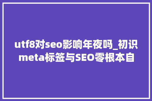 utf8对seo影响年夜吗_初识meta标签与SEO零根本自学网页制作 utf8对seo影响年夜吗_初识meta标签与SEO零根本自学网页制作 SEO关键词