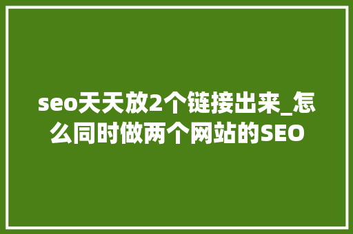 seo天天放2个链接出来_怎么同时做两个网站的SEO