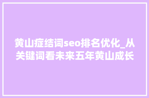黄山症结词seo排名优化_从关键词看未来五年黄山成长