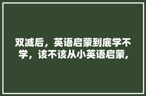 双减后，英语启蒙到底学不学，该不该从小英语启蒙,was aloo华为什么型号。 双减后，英语启蒙到底学不学，该不该从小英语启蒙,was aloo华为什么型号。 百度SEO