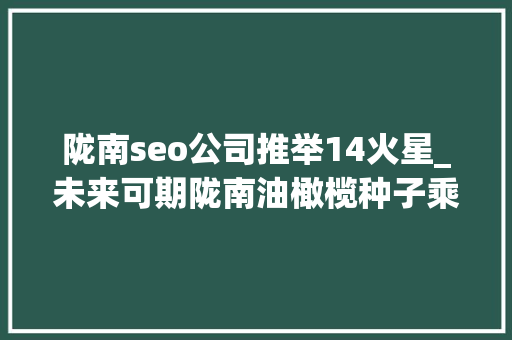 陇南seo公司推举14火星_未来可期陇南油橄榄种子乘坐神十四飞向太空 陇南seo公司推举14火星_未来可期陇南油橄榄种子乘坐神十四飞向太空 百度SEO
