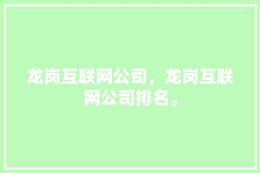 龙岗互联网公司，龙岗互联网公司排名。 龙岗互联网公司，龙岗互联网公司排名。 网站建设公司