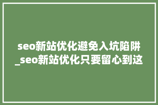 seo新站优化避免入坑陷阱_seo新站优化只要留心到这三点就能避免入坑 seo新站优化避免入坑陷阱_seo新站优化只要留心到这三点就能避免入坑 SEO关键词