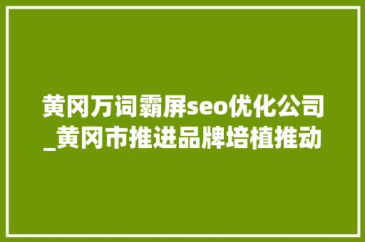 黄冈万词霸屏seo优化公司_黄冈市推进品牌培植推动经济高质量成长 黄冈万词霸屏seo优化公司_黄冈市推进品牌培植推动经济高质量成长 神马SEO