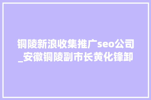 铜陵新浪收集推广seo公司_安徽铜陵副市长黄化锋卸任曾耐久在微博与网友互动 铜陵新浪收集推广seo公司_安徽铜陵副市长黄化锋卸任曾耐久在微博与网友互动 必应SEO